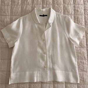 Quince - Size S - Elegant White Linen Shirt